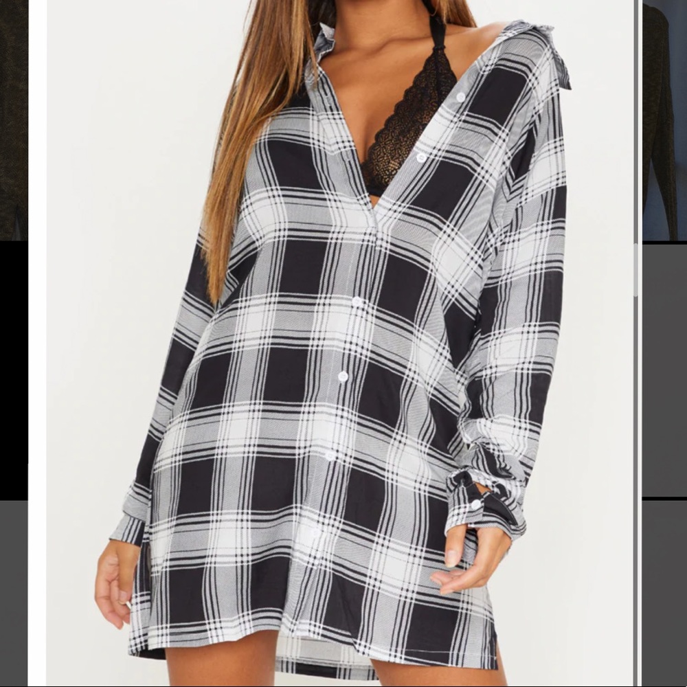 Prettylittlething plaid mini dress